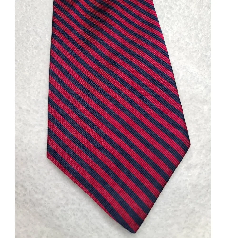 LRL Ralph Lauren red blue diagonal stripe silk tie - 56.5